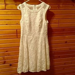 White floral short lace dress!  Cocktail, wedding, or events.